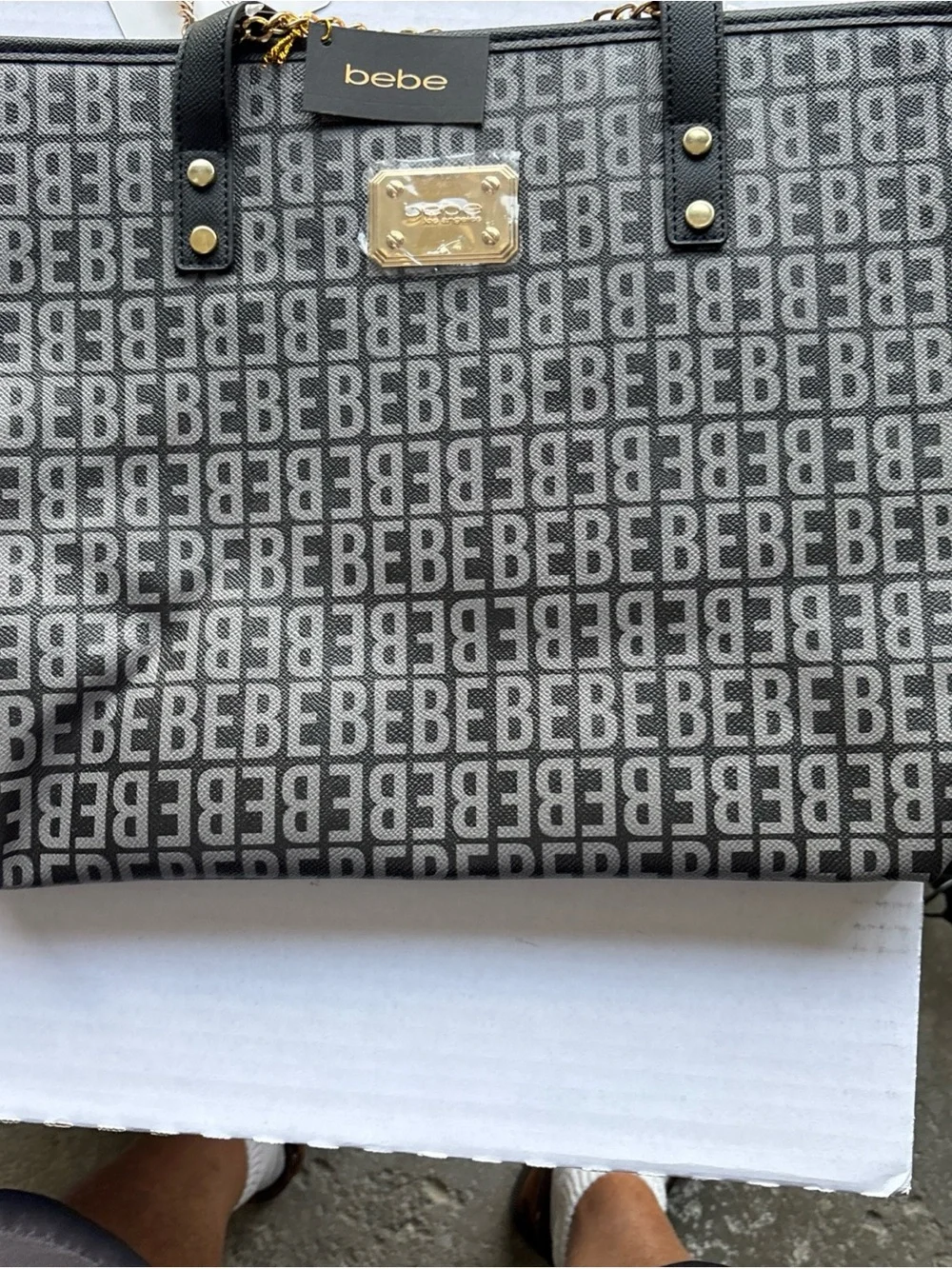 BEBE Black Logo Tote-Ref BEBE Purse-Buying Both At One Price